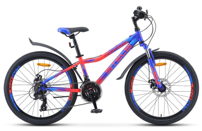Велосипед Stels Navigator 410 MD 24" ( 12" Синий-неоновый-красный)