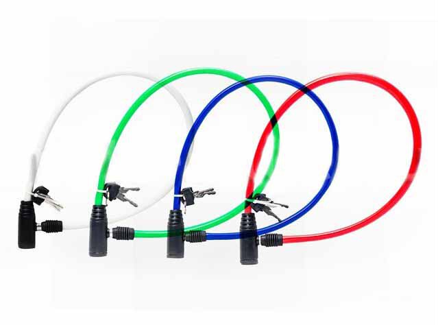 Велозамок 650 мм (белый-зеленый-красный-синий-черный)