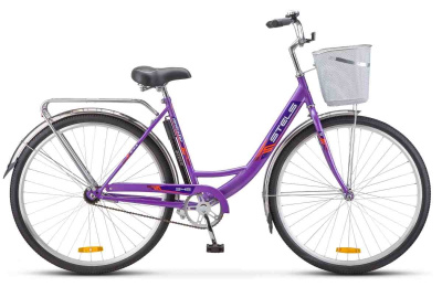 Велосипед Stels Navigator 345 Lady + корзина 28" (LU085343 Универсальный Фиолетовый)