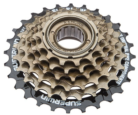 Трещотка  Superwin KW-664 на 6 скоростей, 14-28 зуба, стальная, чёрно-коричневая